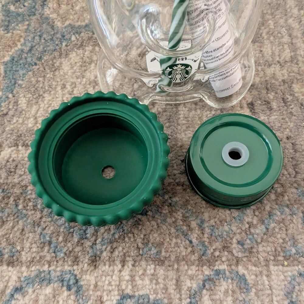 STARBUCKS Bearista Bear Glass Tumbler Cold Cup With Straw Holiday 2026 - Picture 12 of 14